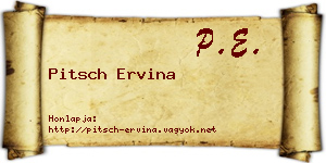 Pitsch Ervina névjegykártya